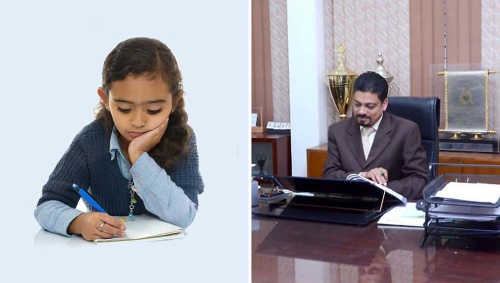 طفل يذاكر