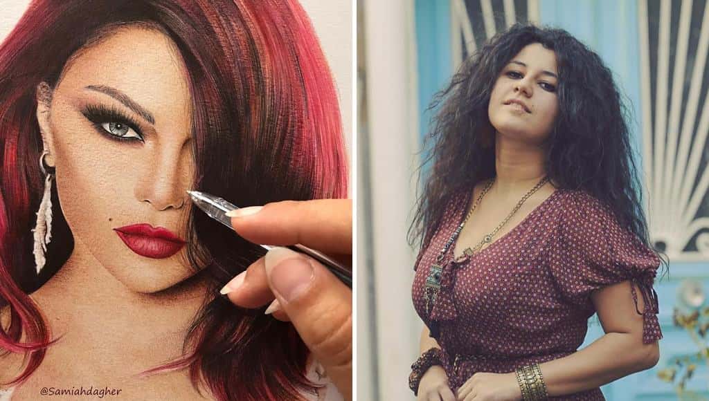 دخلك بتعرف سامية الحمصي داغر، التي ترسم بورتريهات بالقلم الجاف تبدو وكأنها التقطت بعدسات كاميرا