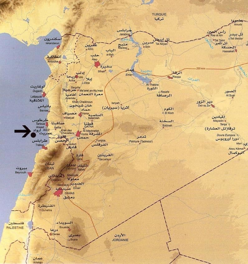 جزيرة أرواد على الخريطة