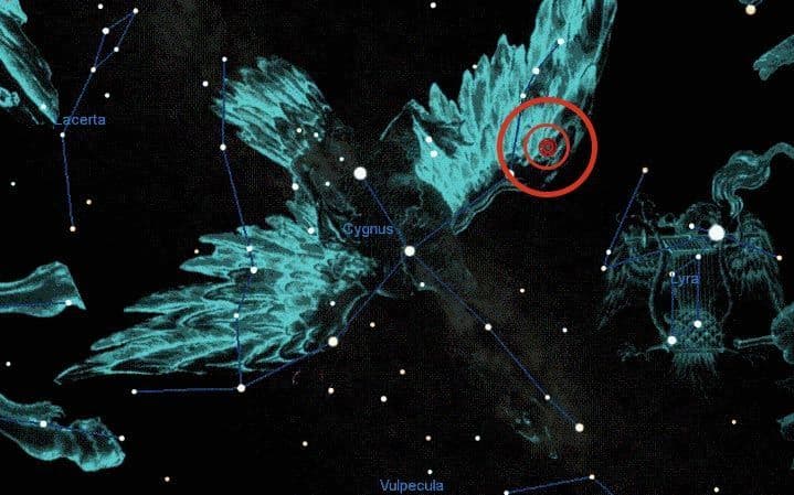 البقعة المضيئة ستظهر في كوكبة الدجاجة