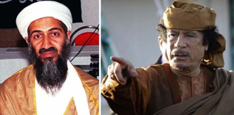 معمر القذافي وأسامة بن لادن