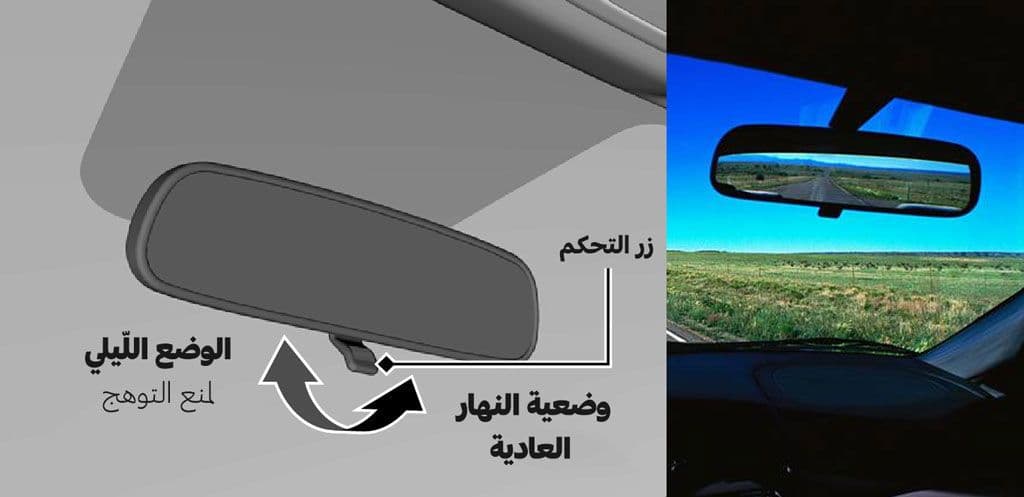 نظام المرآة الخلفية في السيارة
