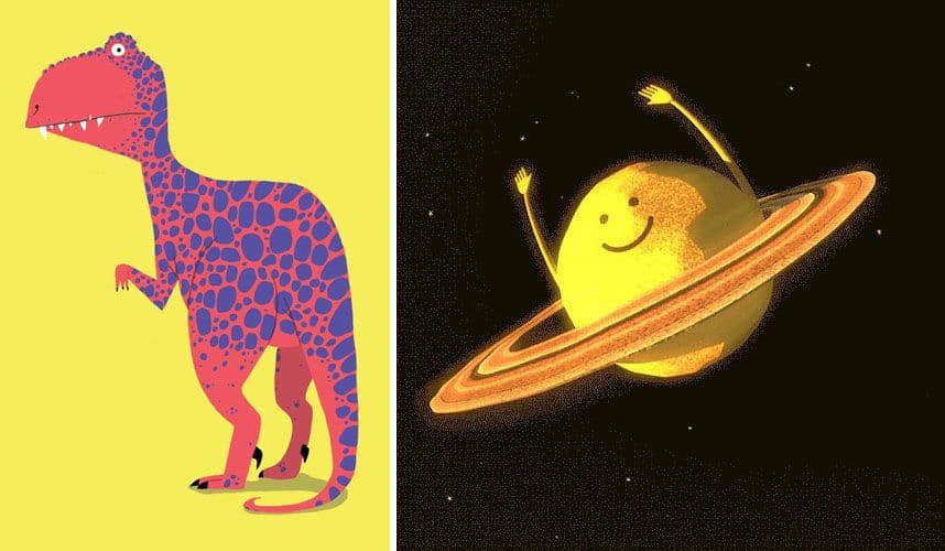 كوكب زحل وديناصور