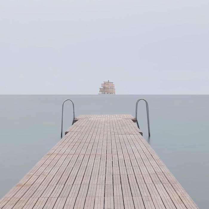 ظهور شراع سفينة في الأفق Horizon