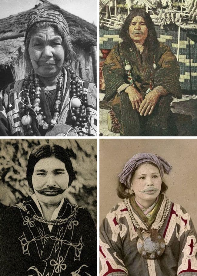 الوشوم المبتسمة عند شعب الأينو