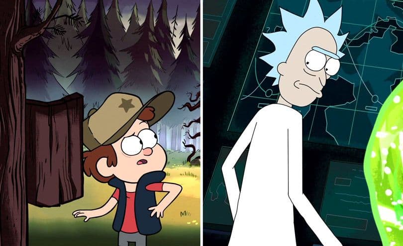 مسلسلا (ريك ومورتي) و(غرافيتي فولز) Gravity Falls