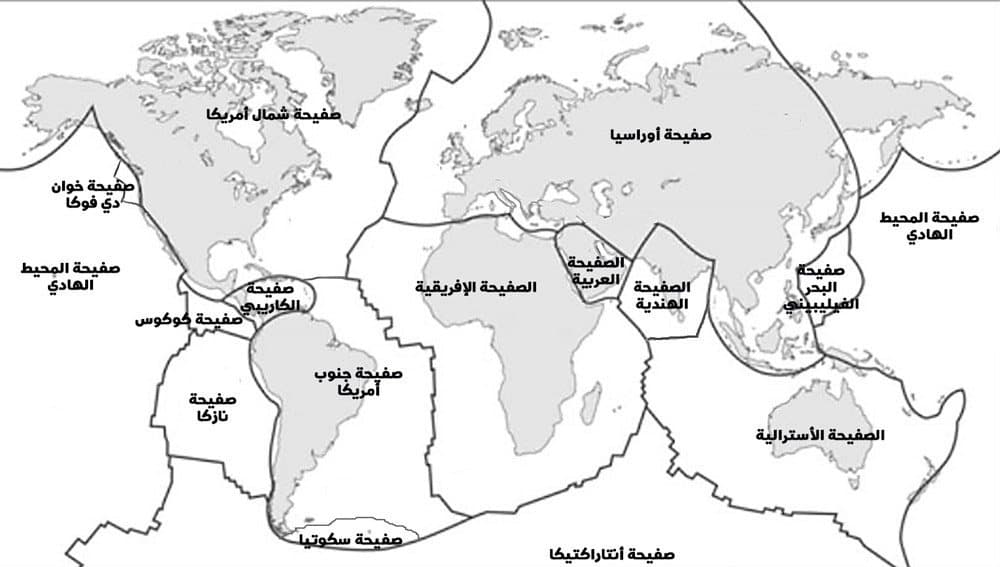 خرائط الصفائح التكتونية في العالم