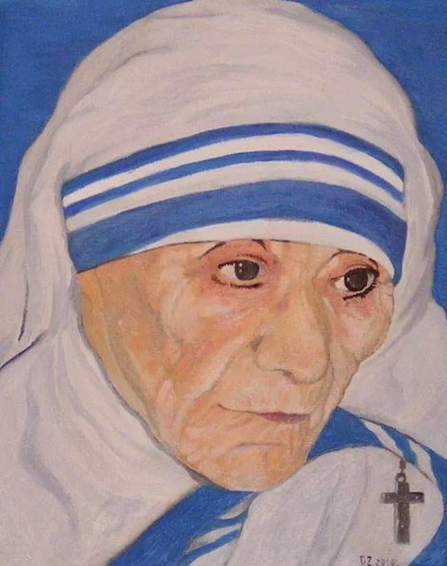 صورة مرسومة للأم تيريزا