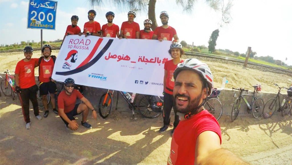 محمد نوفل في رحلته على الدراجة الهوائية إلى روسيا