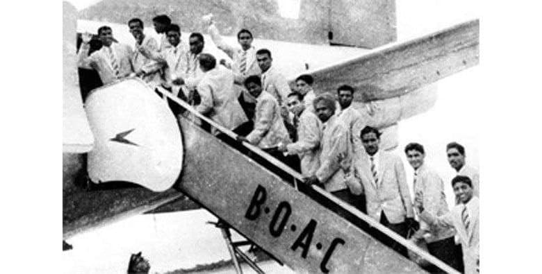 منتخب الهند لكرة القدم في عام 1950.