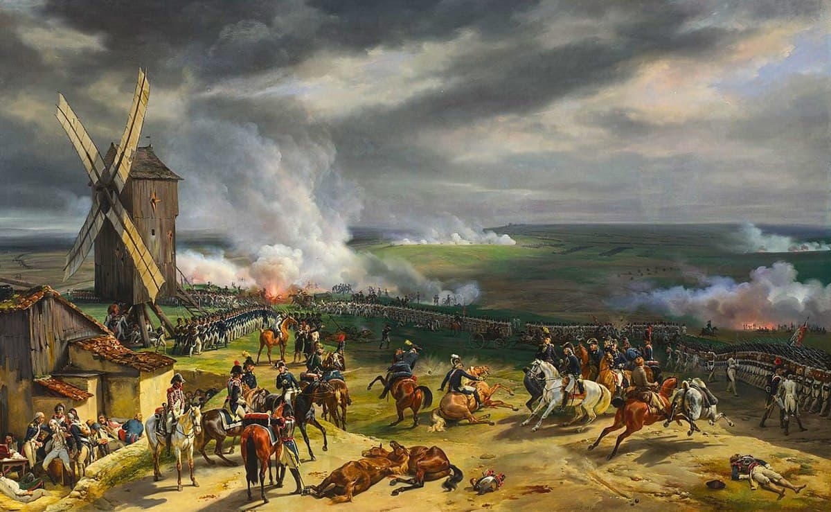 مشهد من معركة (فالمي) التي قامت بين فرنسا وبروسيا عام 1792