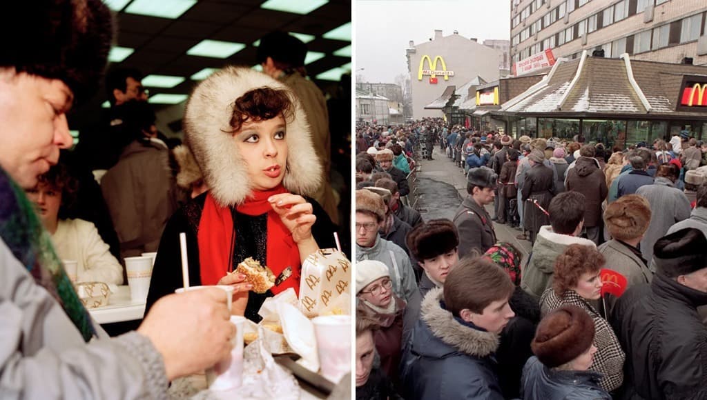 ماكدونالدز، افتتح أول مطعم له في موسكو عام 1990