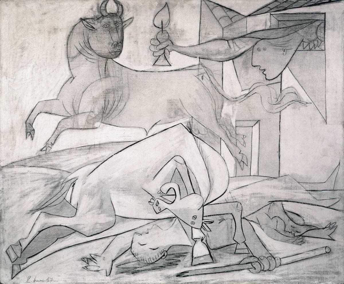رسمة أولية للوحة