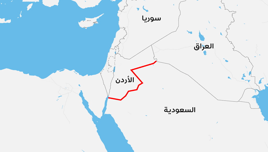 حدود الاردن والسعودية
