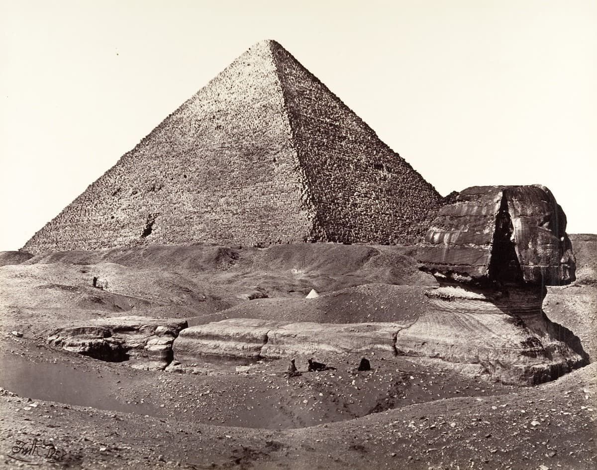 الهرم الأكبر وأبو الهول العظيم، سنة 1858.