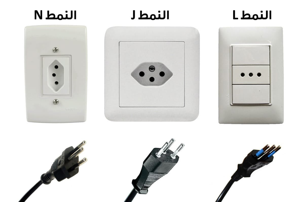 المقابس الكهربائية من الأنماط J وL وN