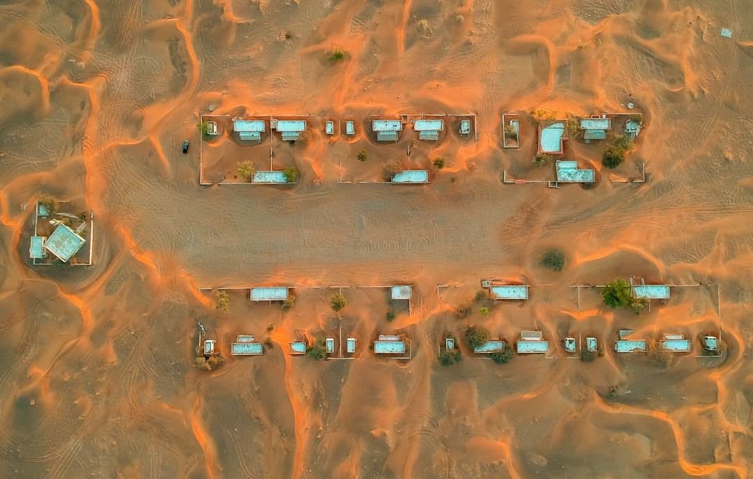 منظر القرية المدفونة من الجو.