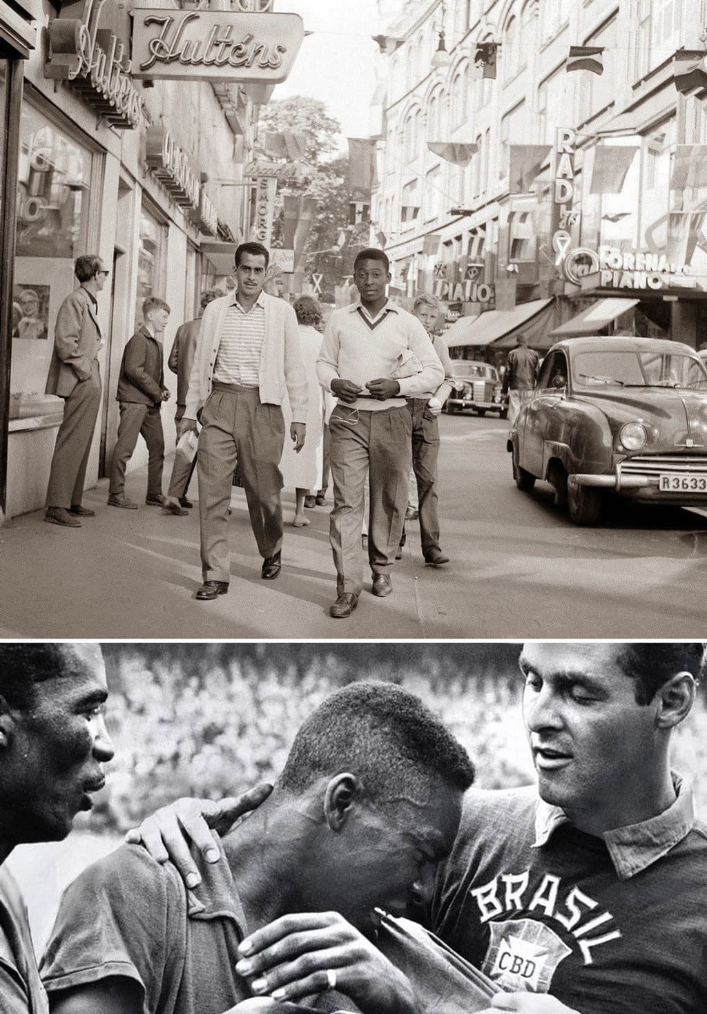 كان (بيليه) يبلغ 17 عامًا خلال منافسات كأس العالم سنة 1958، وساعد البرازيل في الوصول إلى النهائيات، ثم فاز 5-2 أمام السويد ليتوج البرازيل كأبطال العالم لأول مرة على الإطلاق.