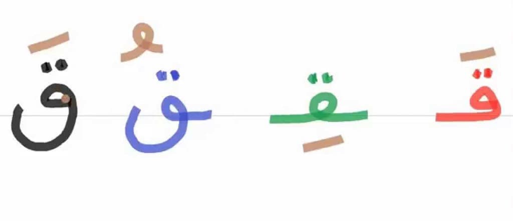 التمرس على حرف القاف