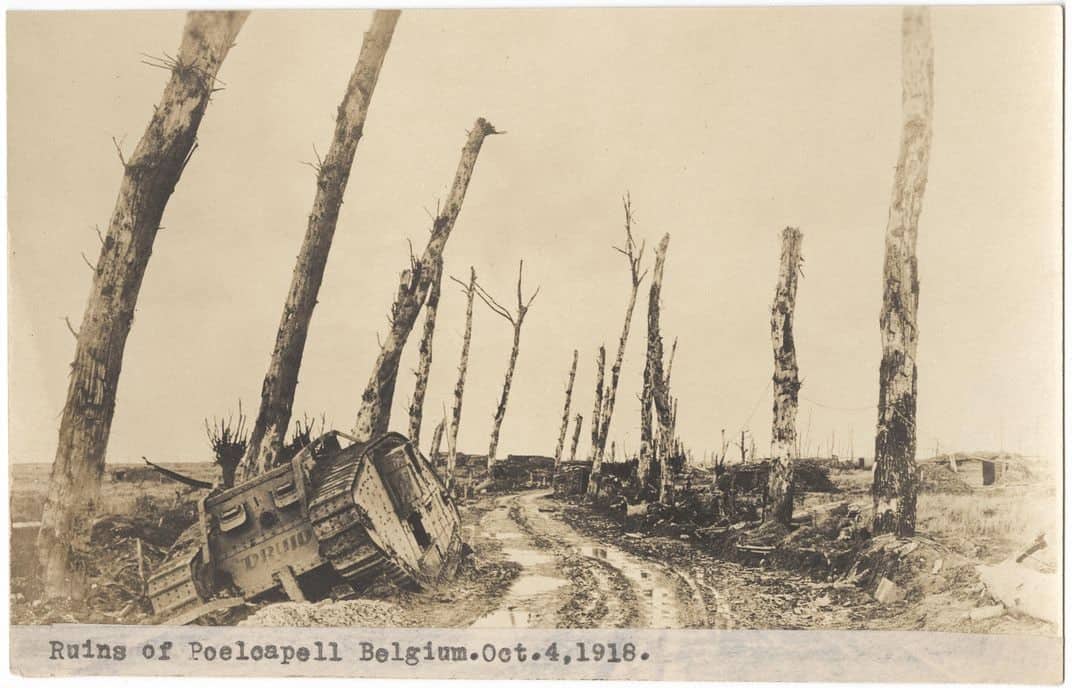 آثار معركة Poelcapelle ومناوشات في معركة Ypres الثالثة الأكبر أو معركة Passchendaele