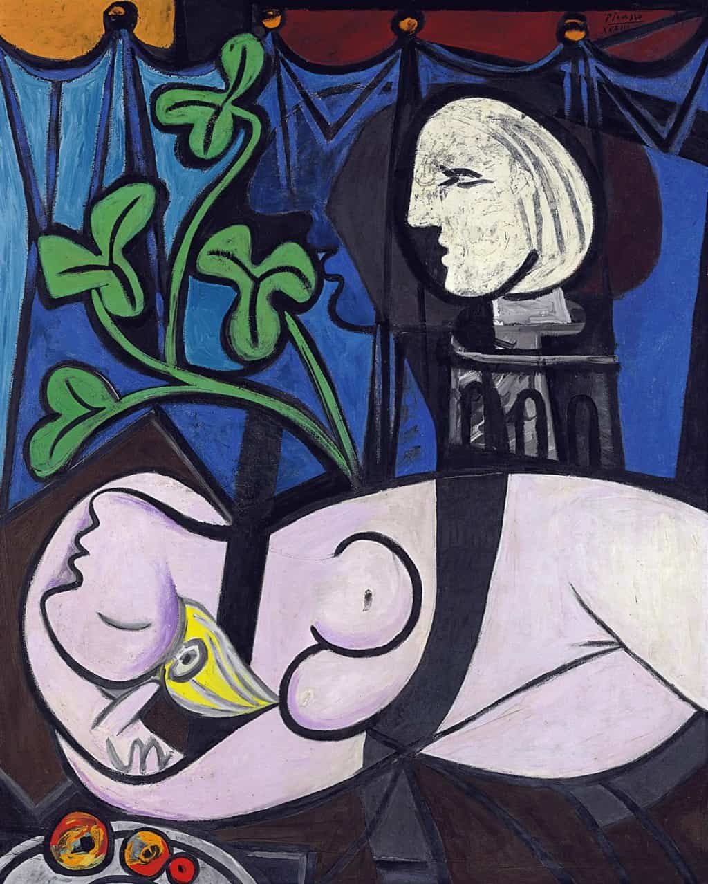 Nude, Green Leaves and Bust