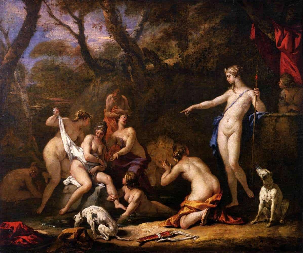 ديانا (هي ارتميس بالرومانية) و(كاليستو) 1712-1716. صورة: Sebastiano Ricci/Public Domain