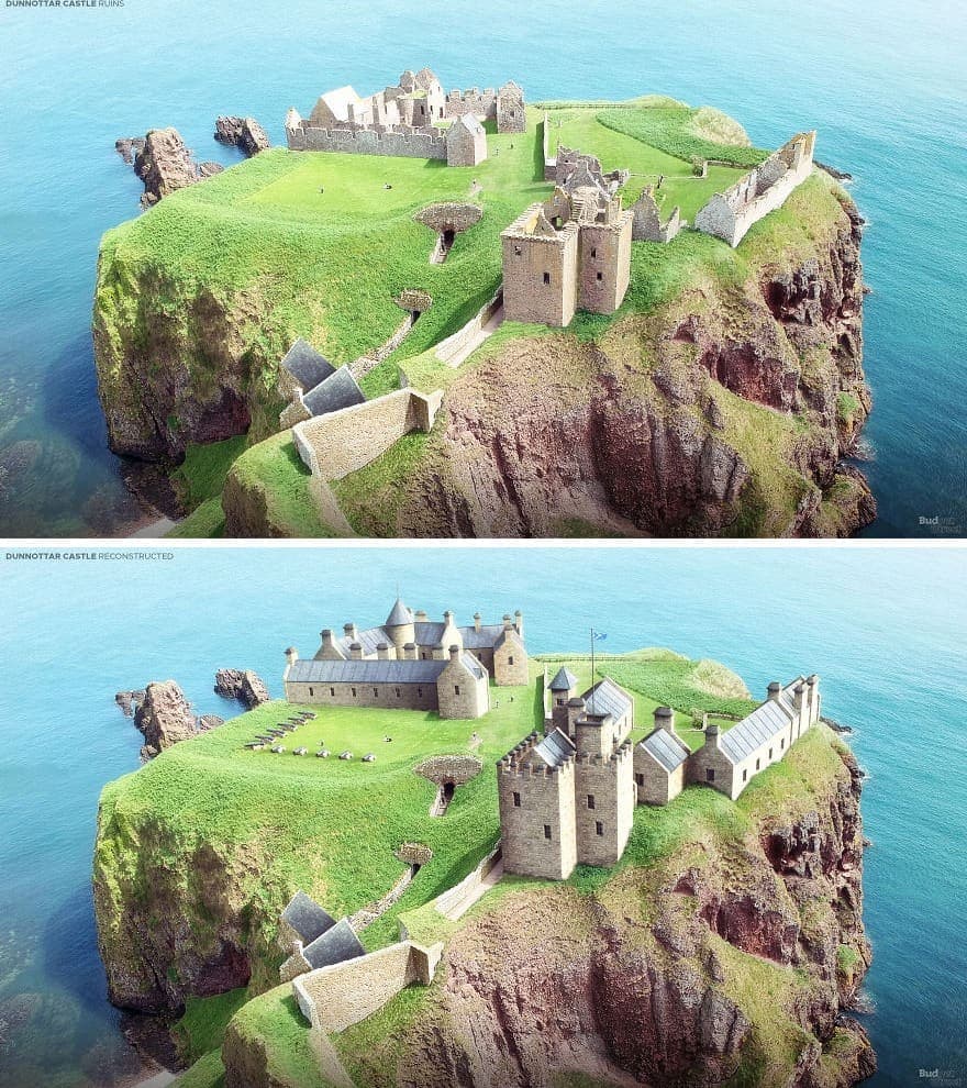 قلعة Dunnottar، في (ستونهافن) في إسكتلندا