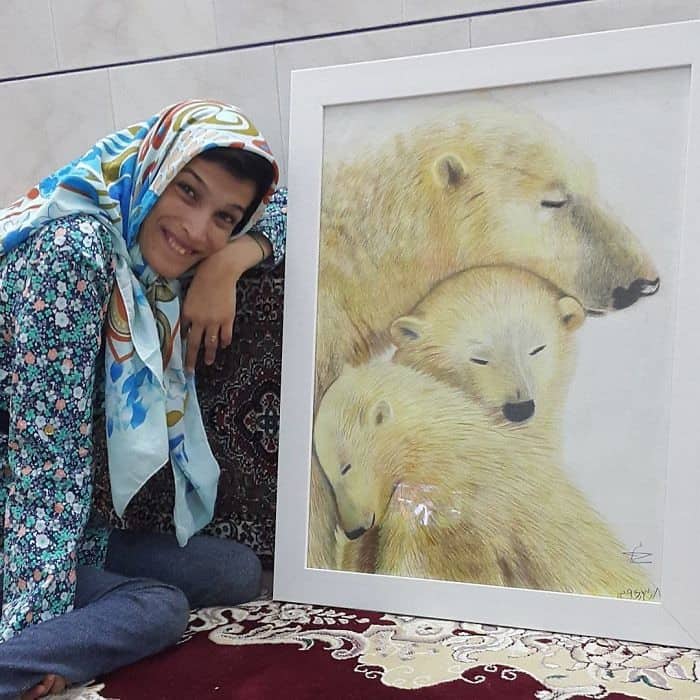 لوحات فنية من إبداع فاطمة حمامي نصر آبادي