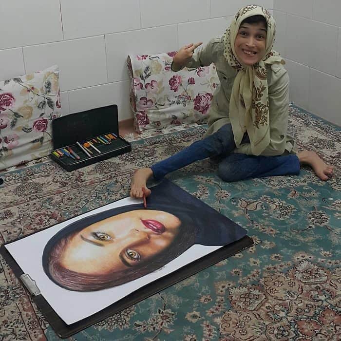 لوحات فنية من إبداع فاطمة حمامي نصر آبادي