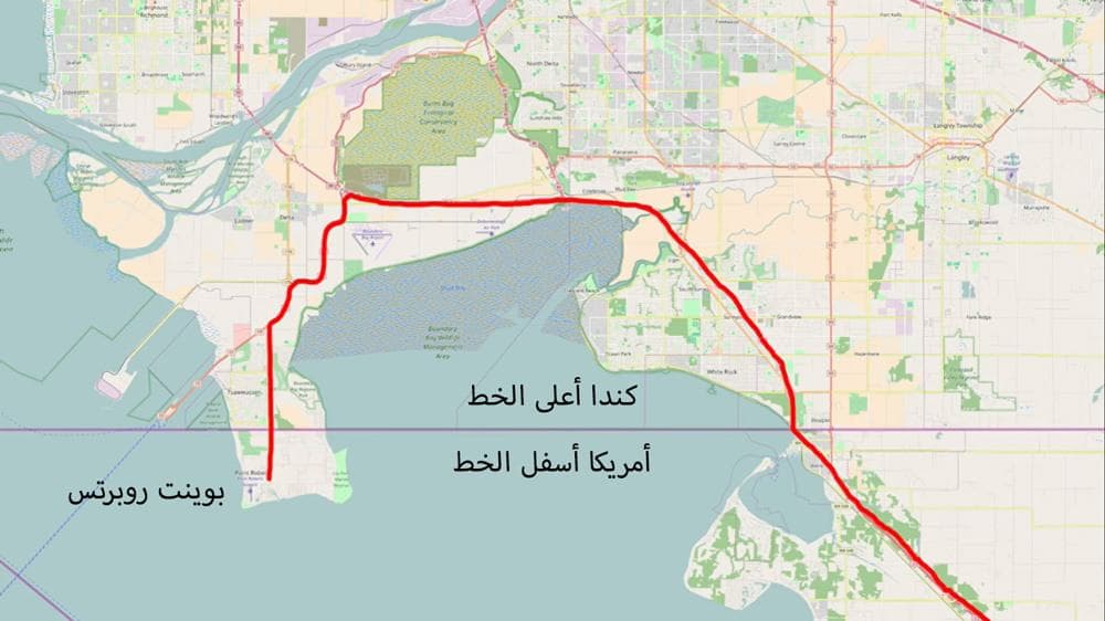 الطريق الواجب عبوره للوصول لأقرب مدرسة عبر كندا