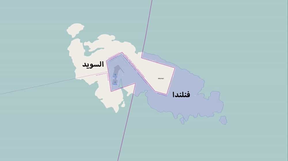 الحدود الفنلندية السويدية على الجزيرة
