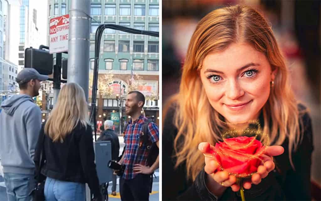 مصور فوتوغرافي يلتقط صورا احترافية للغرباء في الشارع