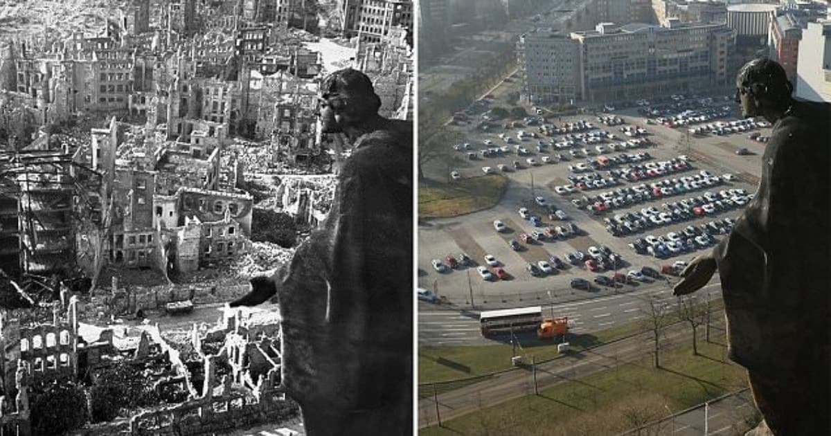 28. دريسدن في الحرب العالمية الثانية مقابل دريسدن اليوم
