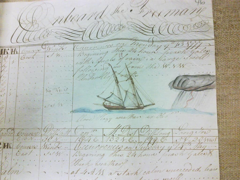 21. هذه الصفحة مأخوذة من سجل مزود برسوم لأحد القباطنة منذ عام 1777