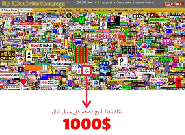 صفحة المليون دولار