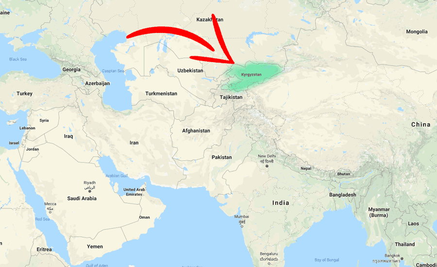 موقع (قرغيزستان) في الخريطة