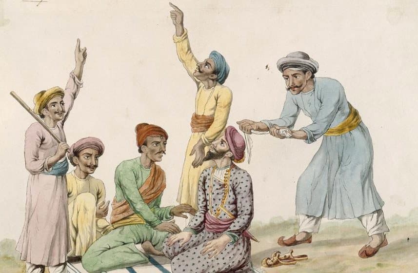 مجموعة من الذاغيين بصدد قتل إحدى ضحاياهم