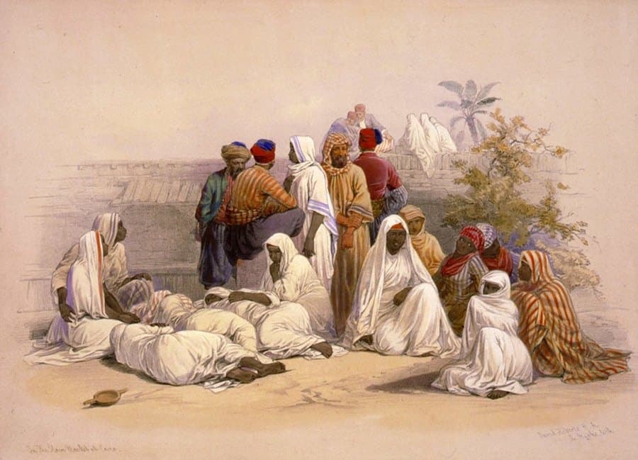 سوق الرقيق في القاهرة. نشرت في حوالي 1846–1849.