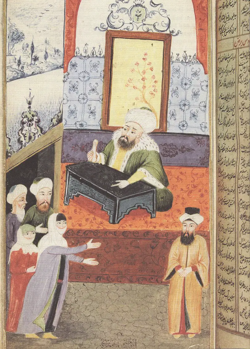 زوجة تشتكي للقاضي من ضعف القدرة الجنسية لزوجها في عصر الدولة العثمانية. والدليل هو اللعبة الموجود بيد القاضي