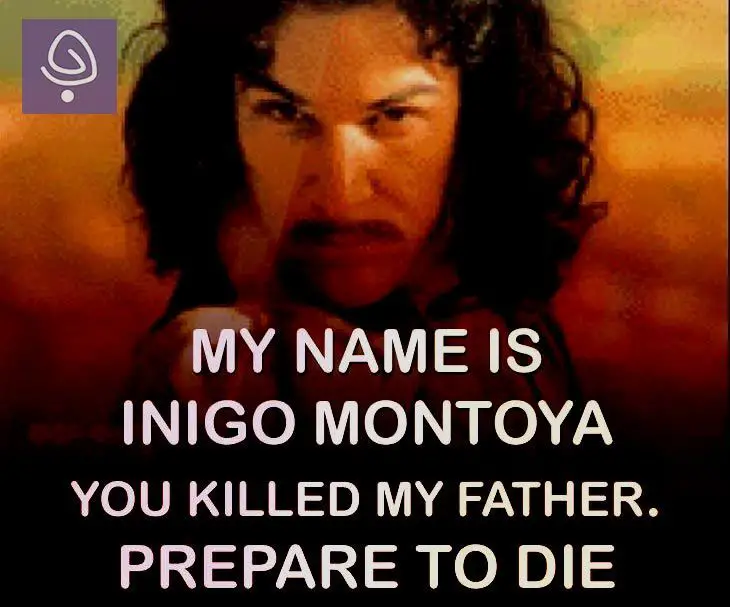 Hello, my name is Inigo Montoya. You killed my father. Prepare to die