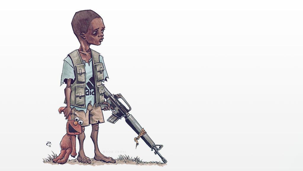 كاريكاتير طفل مسلح 
