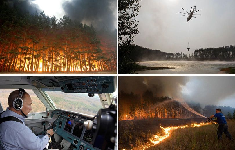 إخماد حرائق غابات الريف الروسي