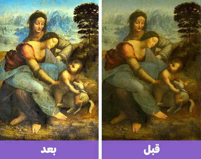 ترميم لوحة ”العذراء والطفل مع القديسة آن“ من إبداع ”ليوناردو دافينشي“