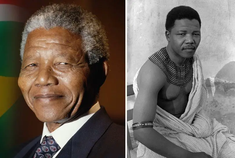 الرئيس الأسبق، والأيقونة الجنوب إفريقية (نيلسون مانديلا) عندما كان صغيرا