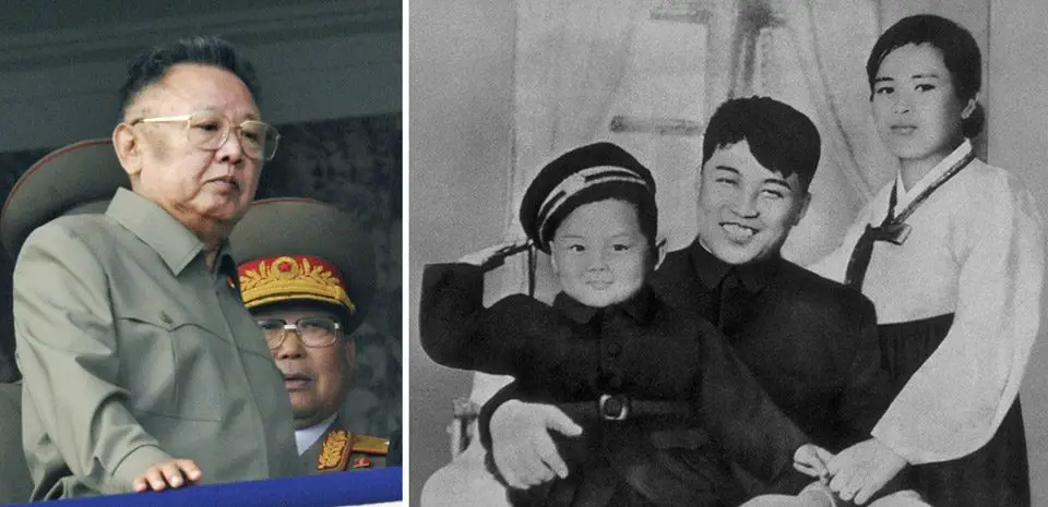 القائد الكوري السابق (كيم جونغ إل) مع والده (كيم إل سونغ)