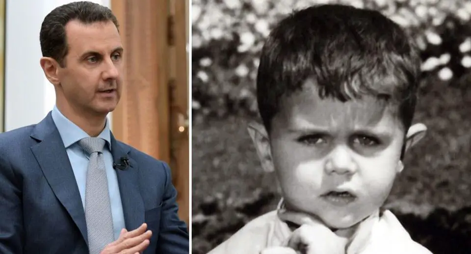 الرئيس السوري الحالي (بشار الأسد) عندما كان طفلا صغيرا.