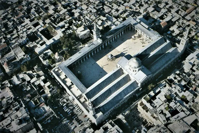 صورة جوية للجامع الأموي في (دمشق)