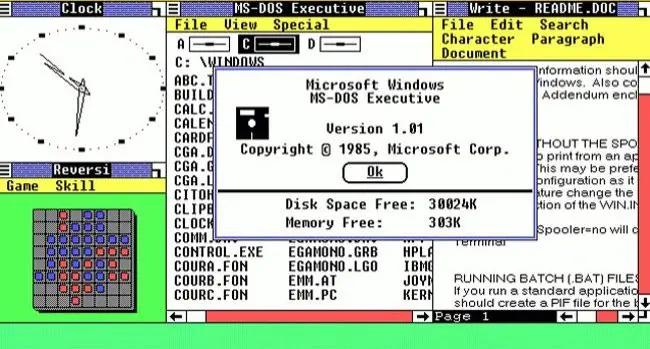 أول إصدار من Microsoft Windows