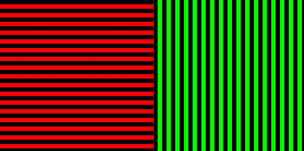 شبكة من الخطوط العمودية والأفقية الخضراء والحمراء