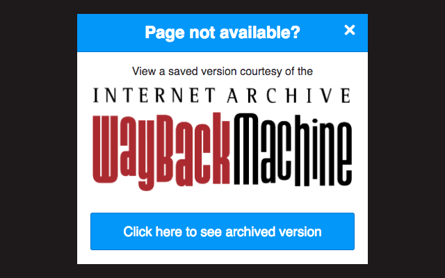 إضافة Wayback Machine أو ”آلة التراجع إلى الخلف“